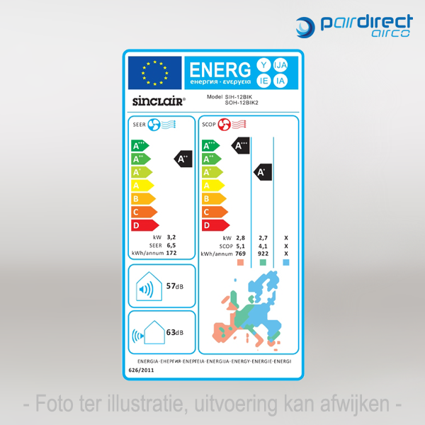 Wand single-split set Keyon SIH-12BIK 3,2 kW Wit - Afbeelding 4