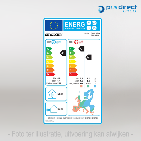 Wand single-split set Keyon SIH-18BIK 4,6 kW Wit - Afbeelding 4