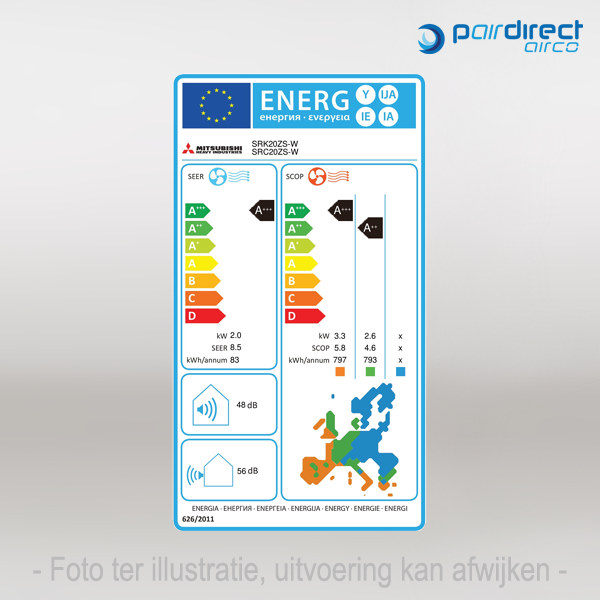Wand single-split set SRK25ZS-W 2,5 kW Wit - Afbeelding 4