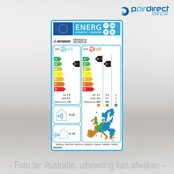 Wand single-split set SRK35ZS-W 3,5 kW Wit - Afbeelding 4