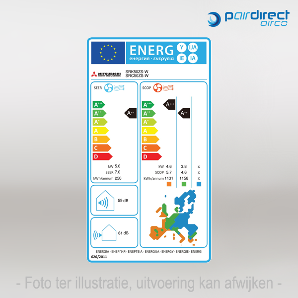 Wand single-split set SRK50ZS-W 5,0 kW Wit - Afbeelding 4