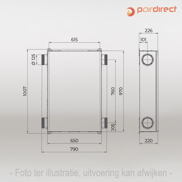 Centrale WTW unit - Vents Uni - rechter uitvoering - Afbeelding 2